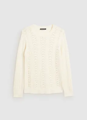 Pearl Detail Pointelle Sweater