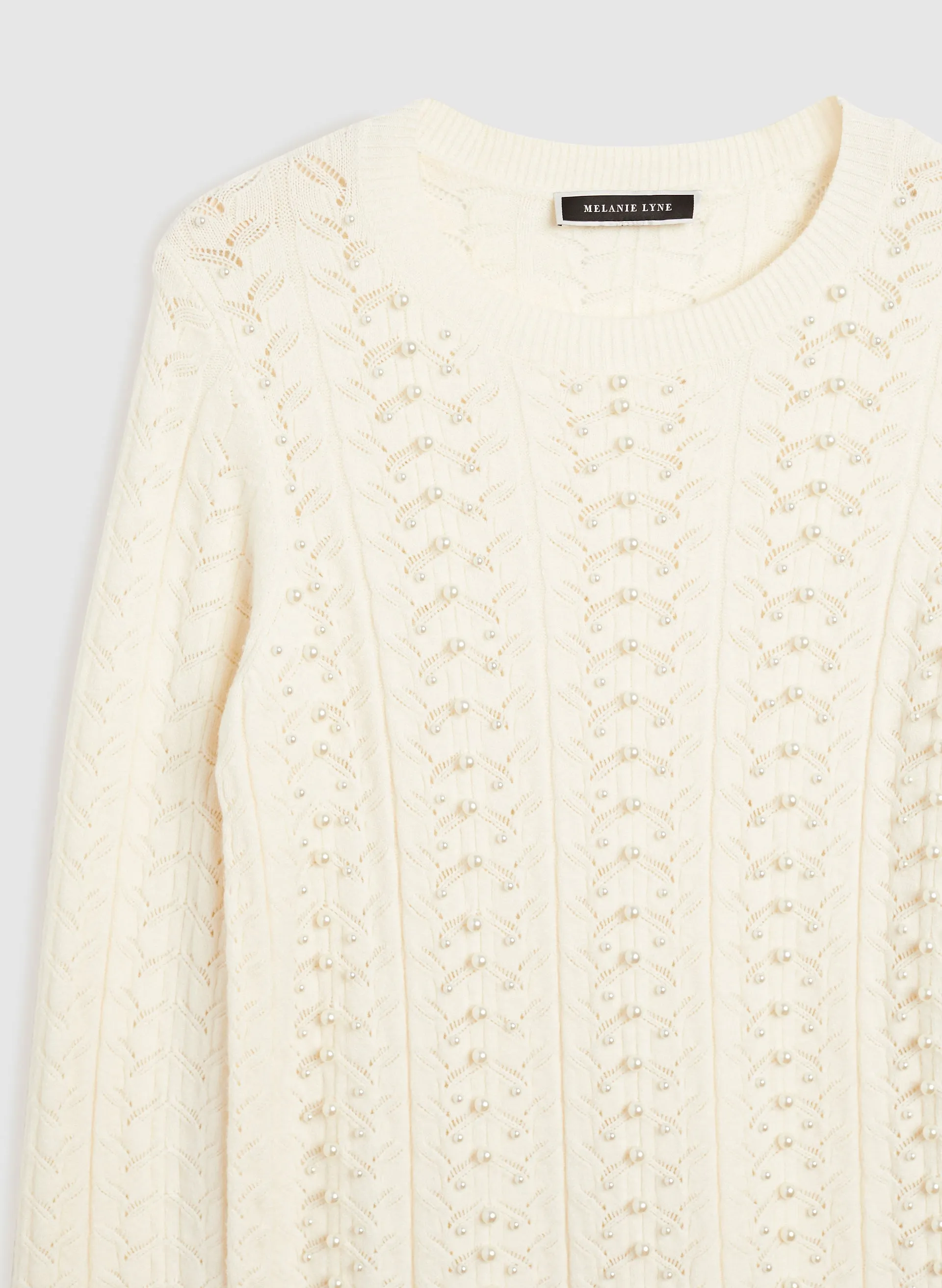 Pearl Detail Pointelle Sweater