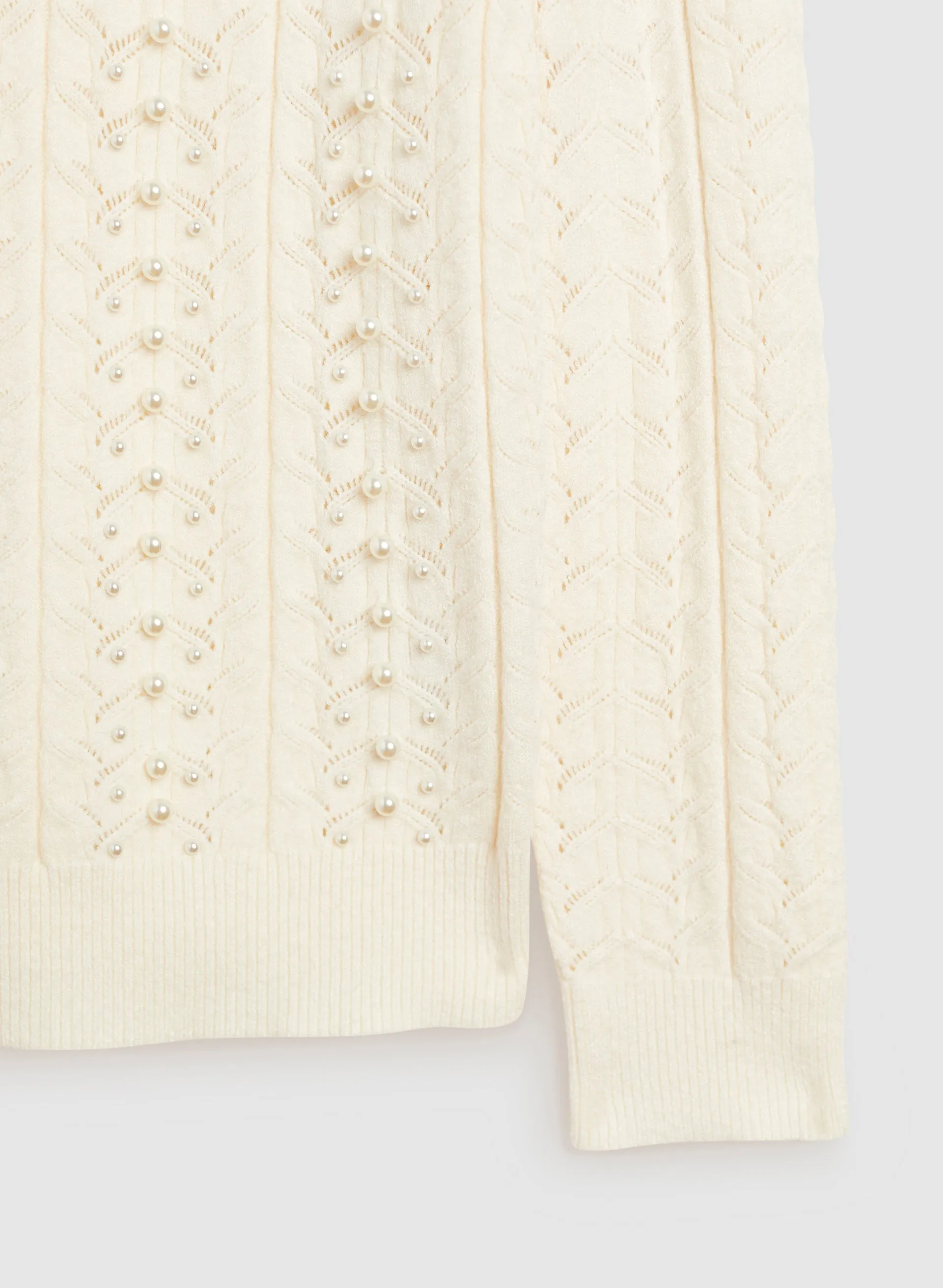 Pearl Detail Pointelle Sweater