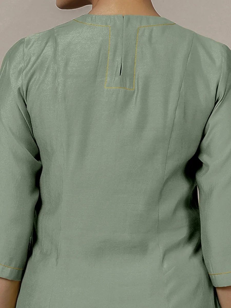 Piya x Rozaana | A Line Kurta in Mint Green with Thread Work | Coords or Only Kurta