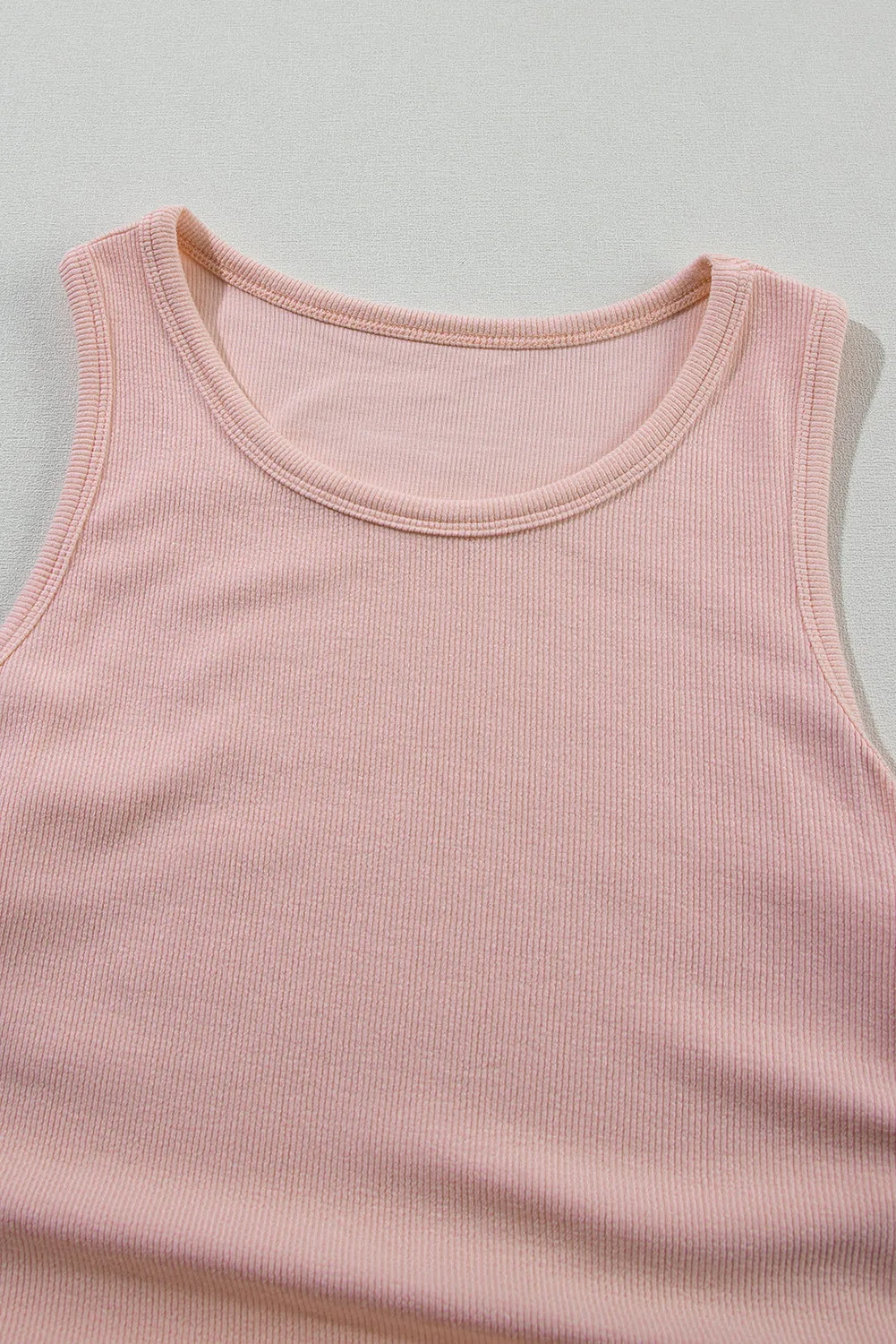 Plain Ruched Side Slim Tank Top