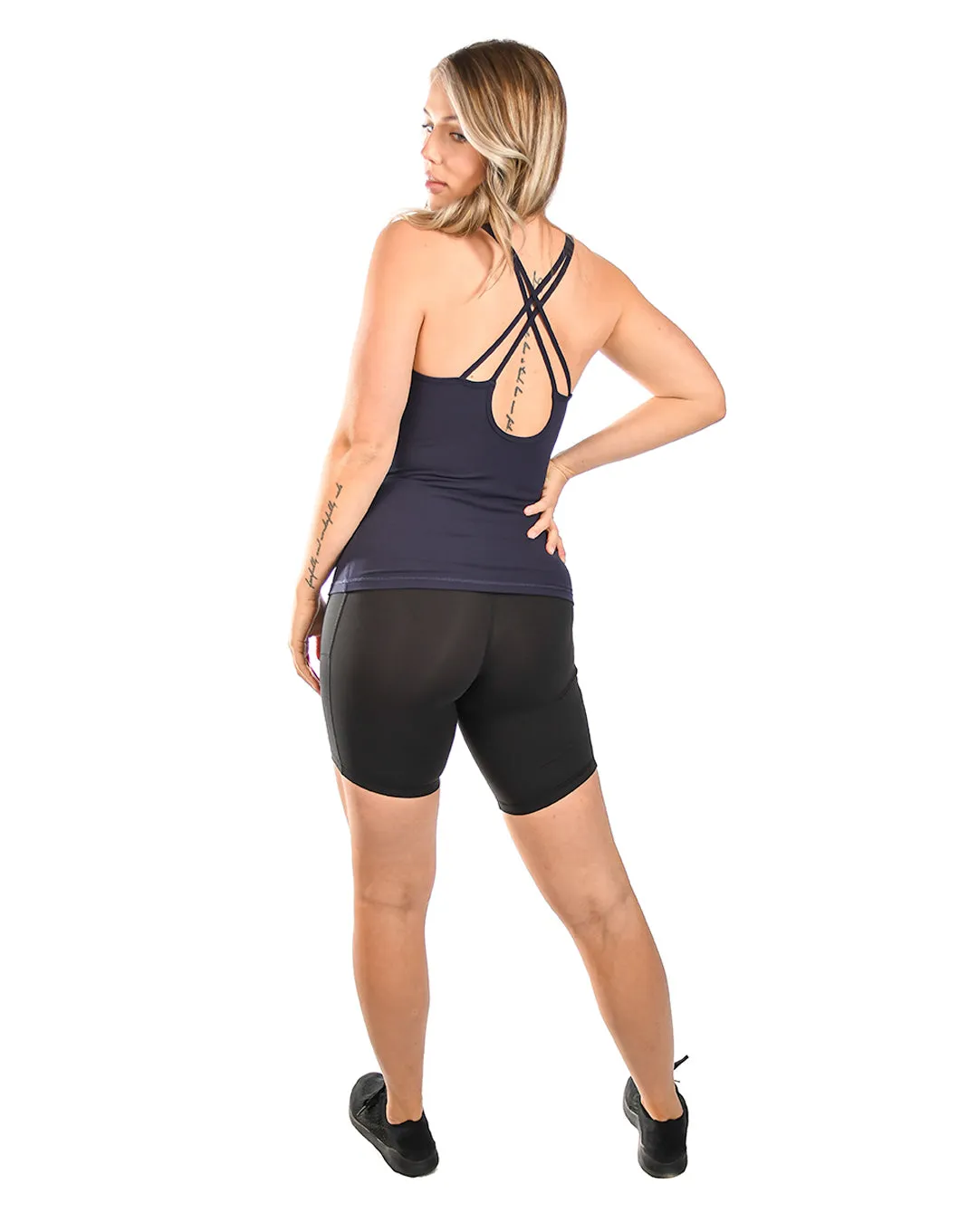 Poise Full Length Tank - Navy