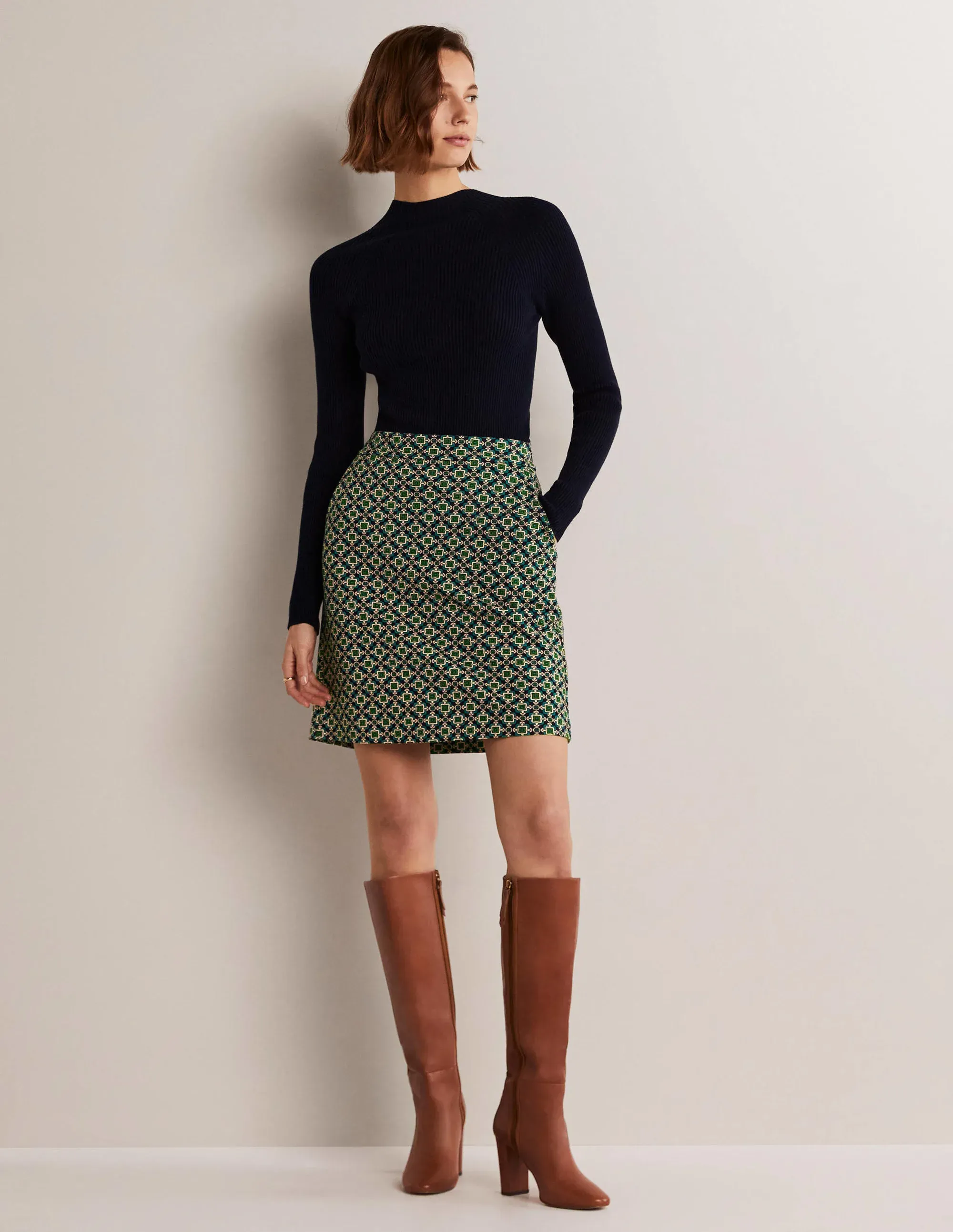 Ponte A-line Mini Skirt