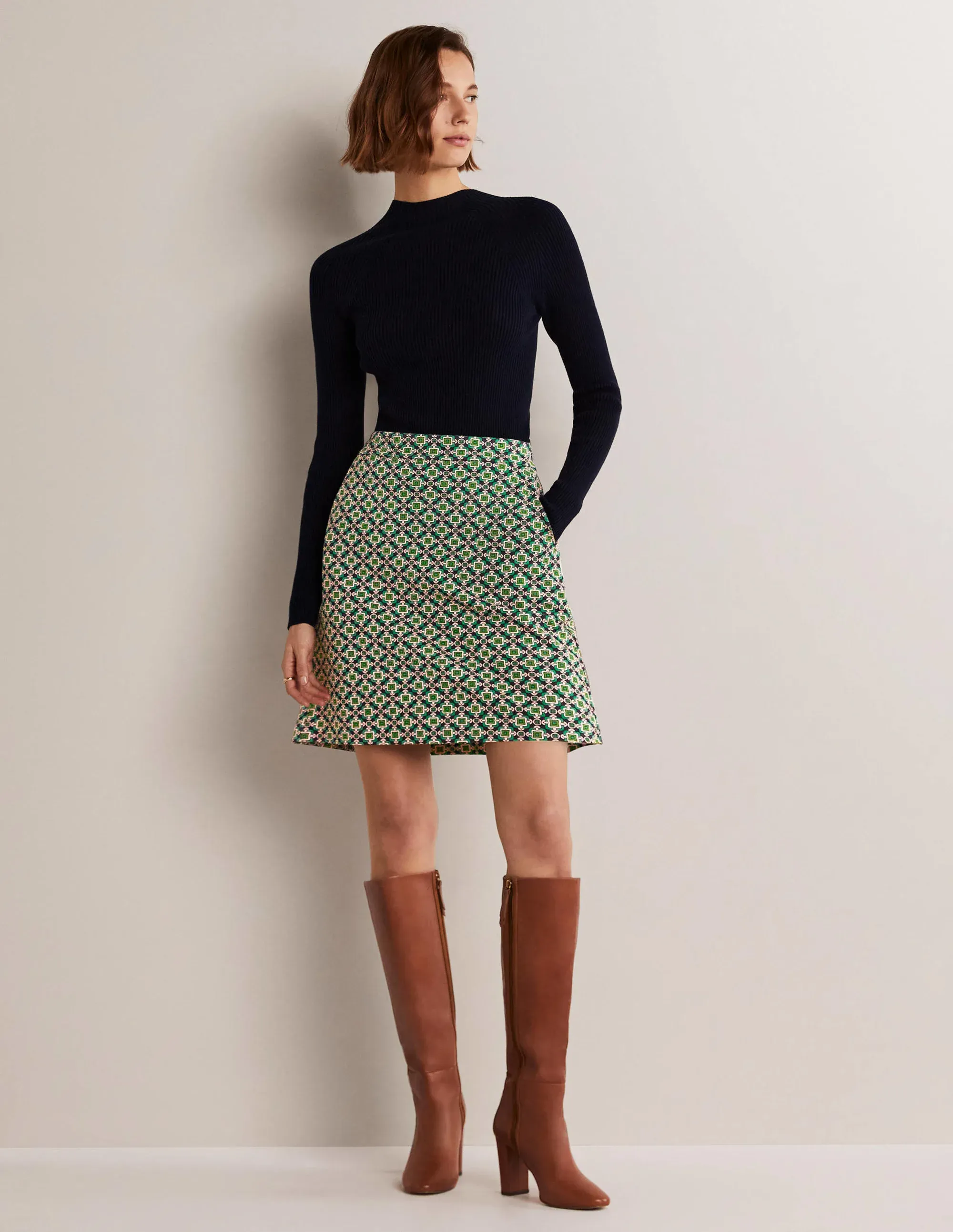 Ponte A-line Mini Skirt