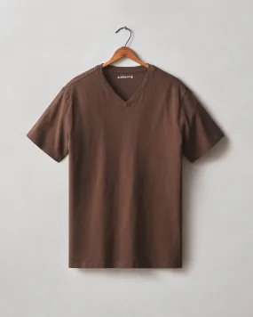 Premium Slub V-Neck Tee - Chicory Coffee