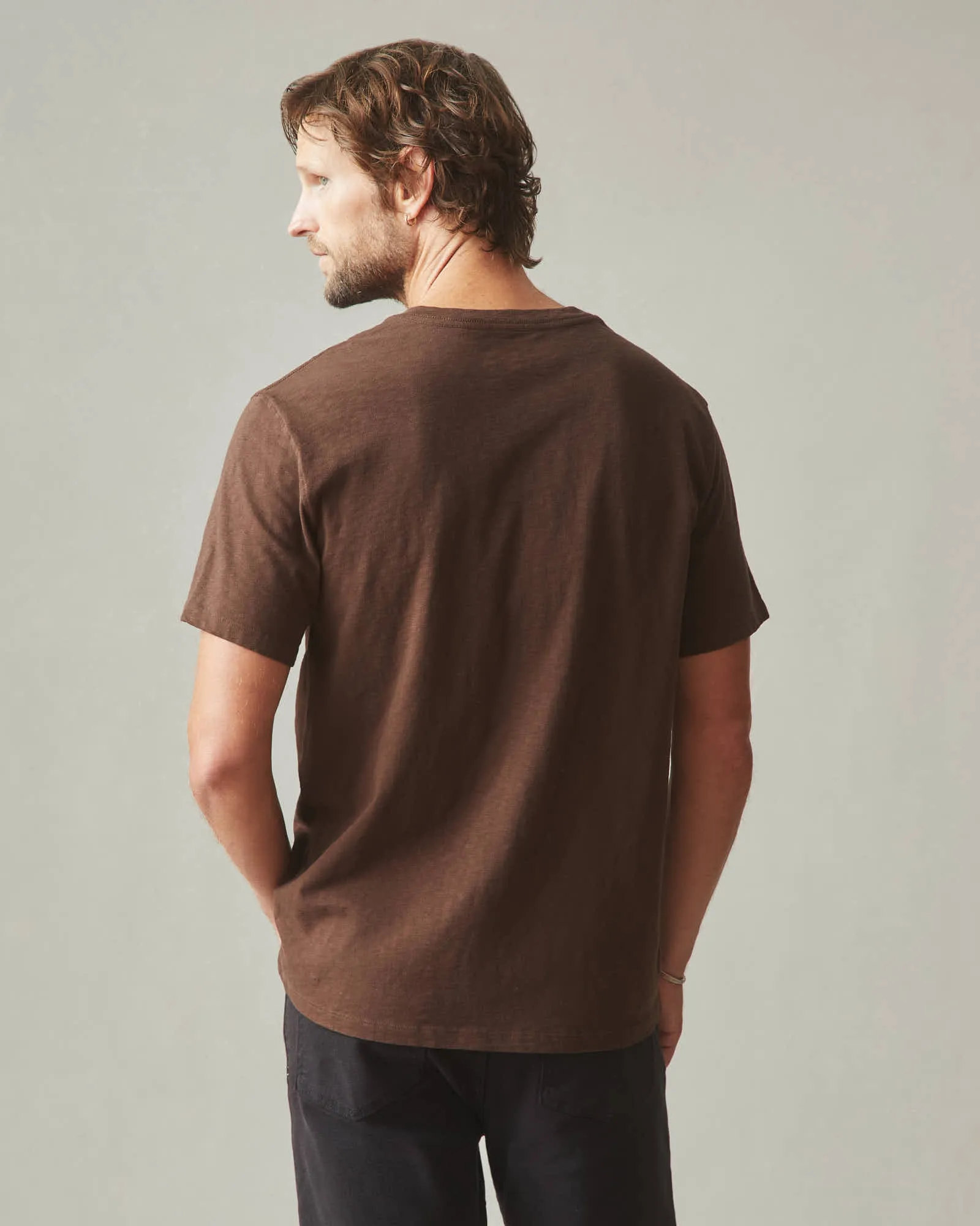 Premium Slub V-Neck Tee - Chicory Coffee