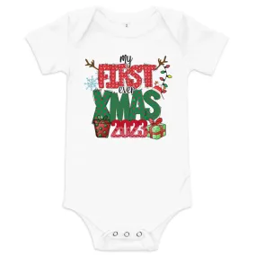 "My First Christmas Ever" Baby short sleeve one piece