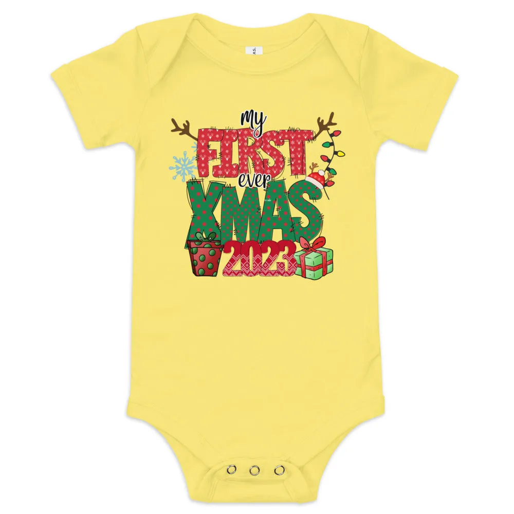 "My First Christmas Ever" Baby short sleeve one piece