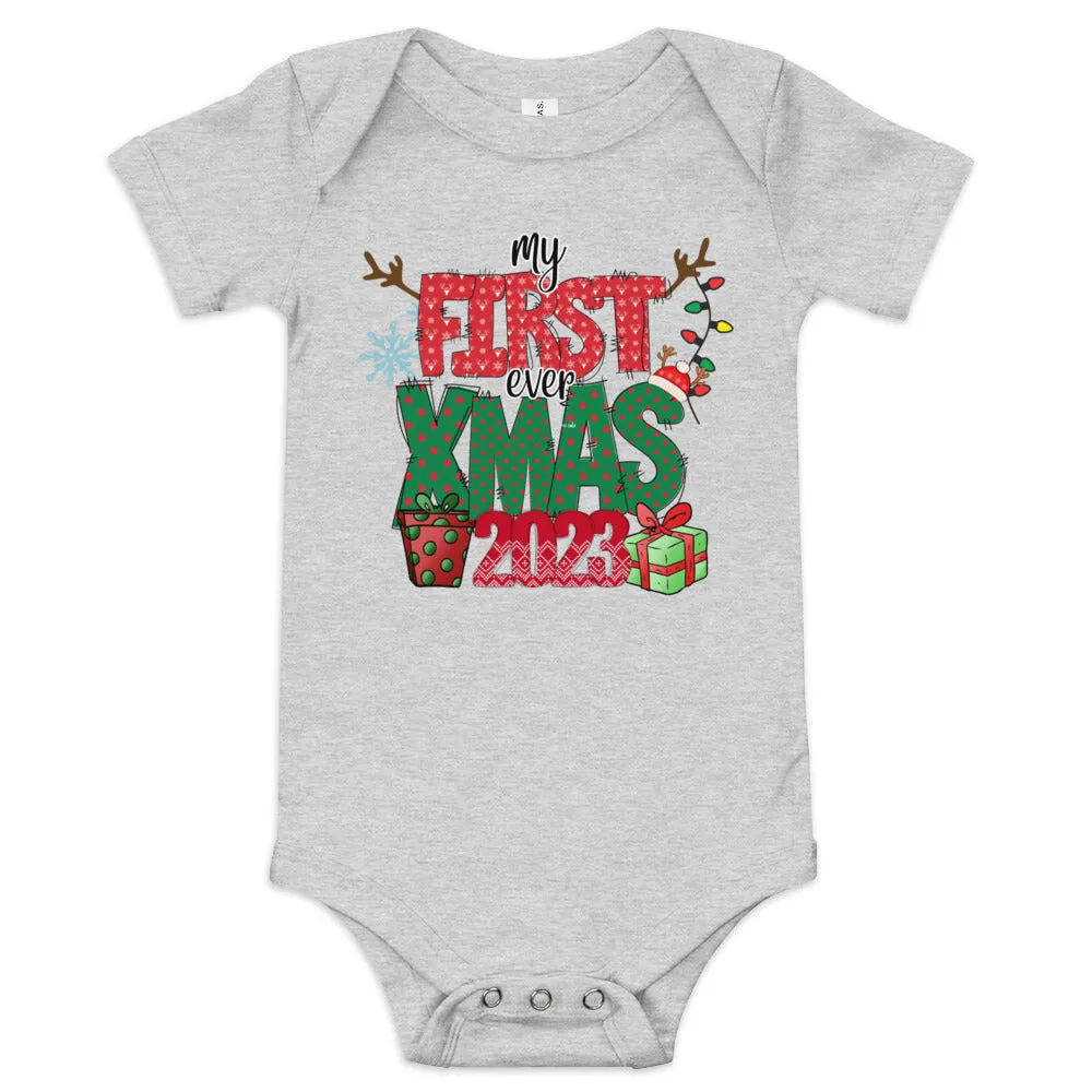 "My First Christmas Ever" Baby short sleeve one piece