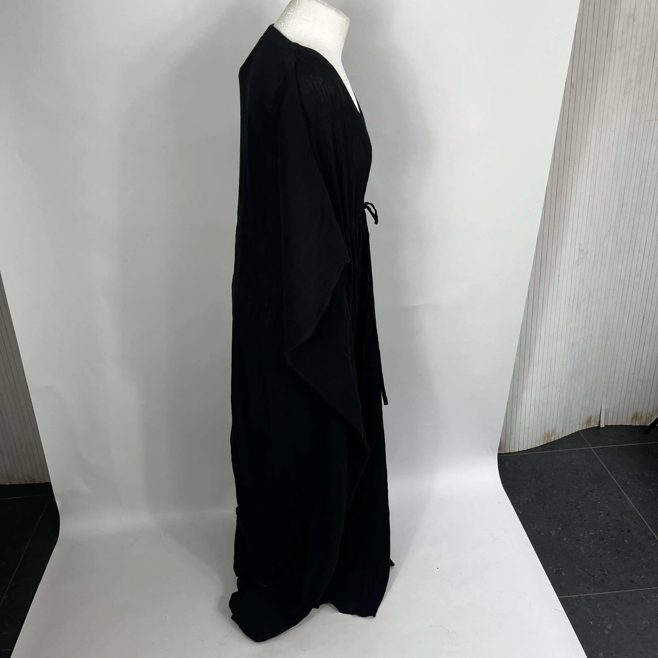 Raey Brand New Black Cheesecloth Kaftan Maxi Dress M/L