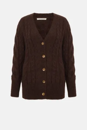 Ross Cardigan in Chocolate Mohair