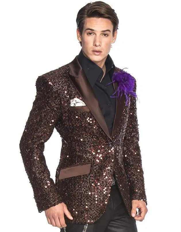 Sequin Blazer, Sport Coat Stella Brown - Fashion - Blazer - Sequin