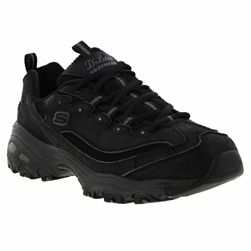 Skechers D Lites Womens Ladies Black Chunky Platform Trainers Shoes UK Sizes 4-8