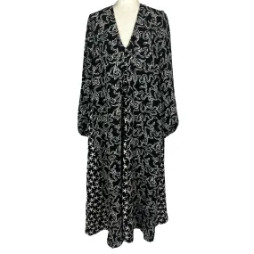 Stine Goya Black & White Snake Print Leila Maxi Dress L