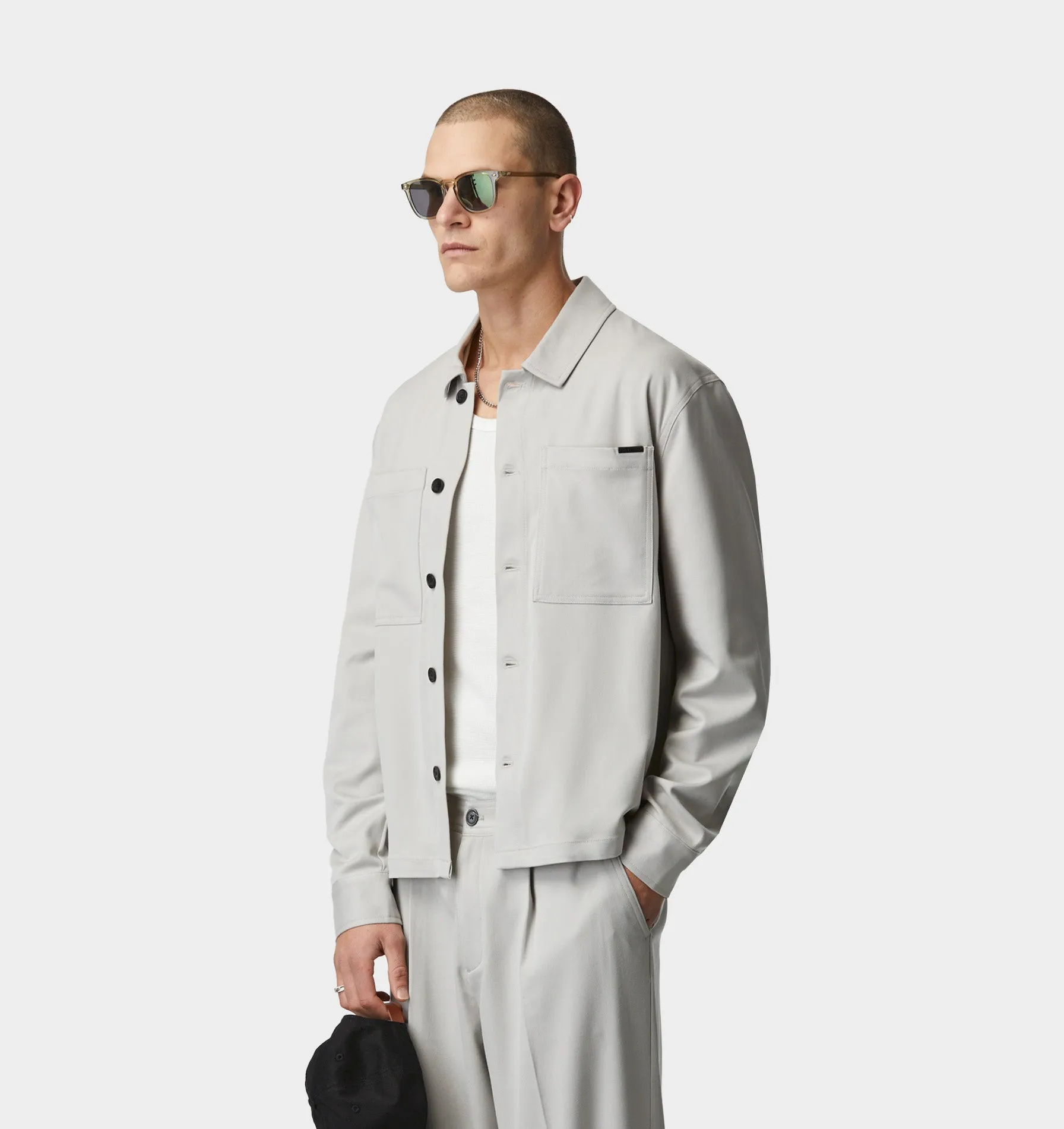 Tailored Overshirt - Light Grey