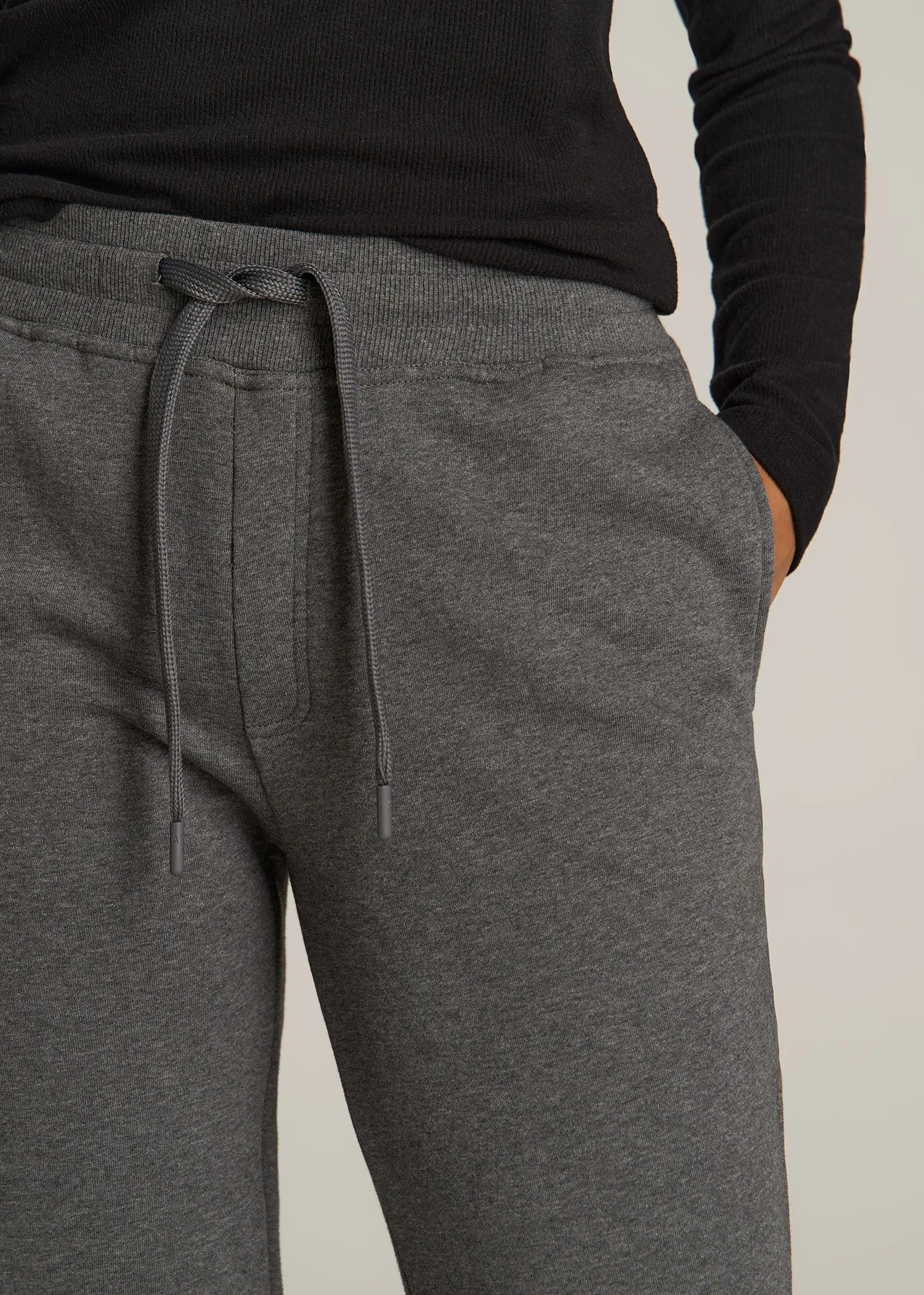 Wearever Fleece Open-Bottom Sweatpants for Tall Women in Charcoal Mix