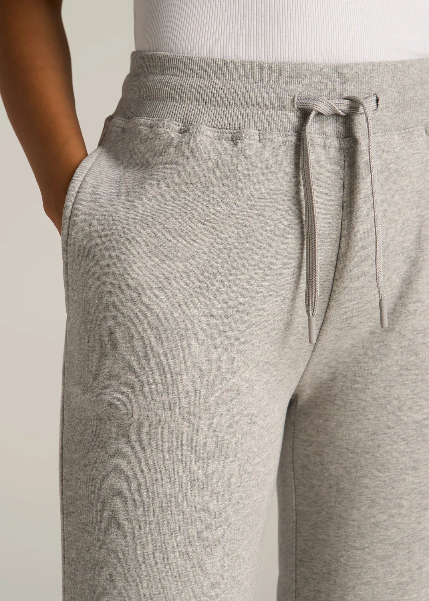 Wearever Fleece Open-Bottom Sweatpants for Tall Women in Grey Mix