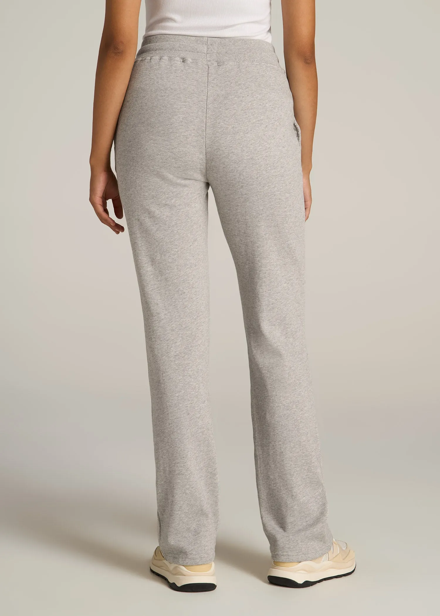 Wearever Fleece Open-Bottom Sweatpants for Tall Women in Grey Mix