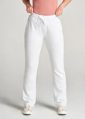 Wearever Fleece Open-Bottom Sweatpants for Tall Women in Heather Cloud White