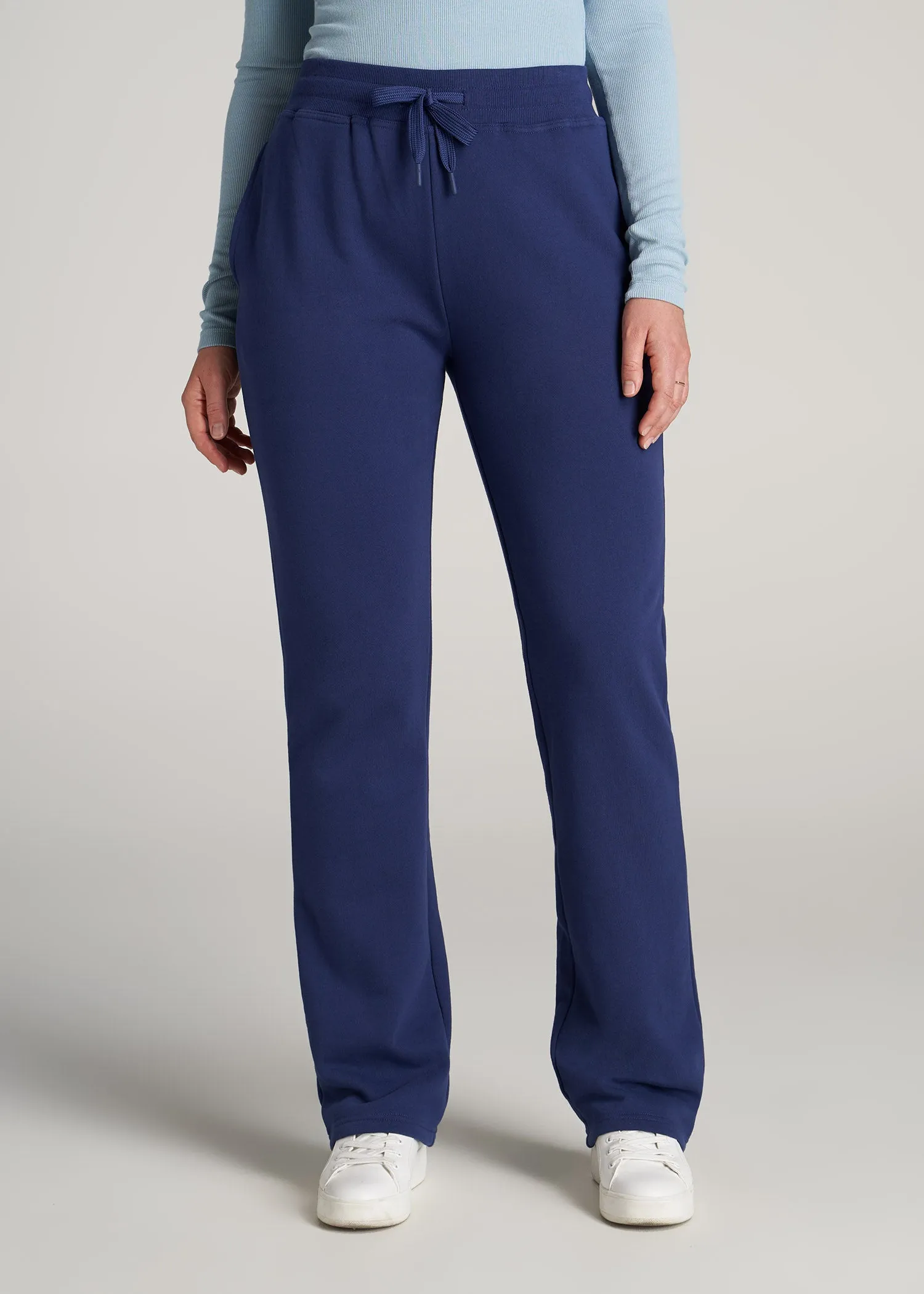 Wearever Fleece Open-Bottom Sweatpants for Tall Women in Midnight Blue