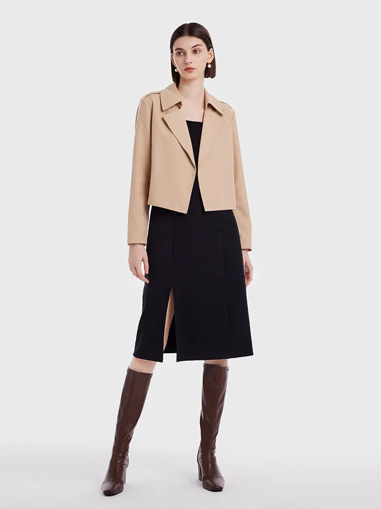 Women Trench Coat And Vest Dress Two-Piece Suit