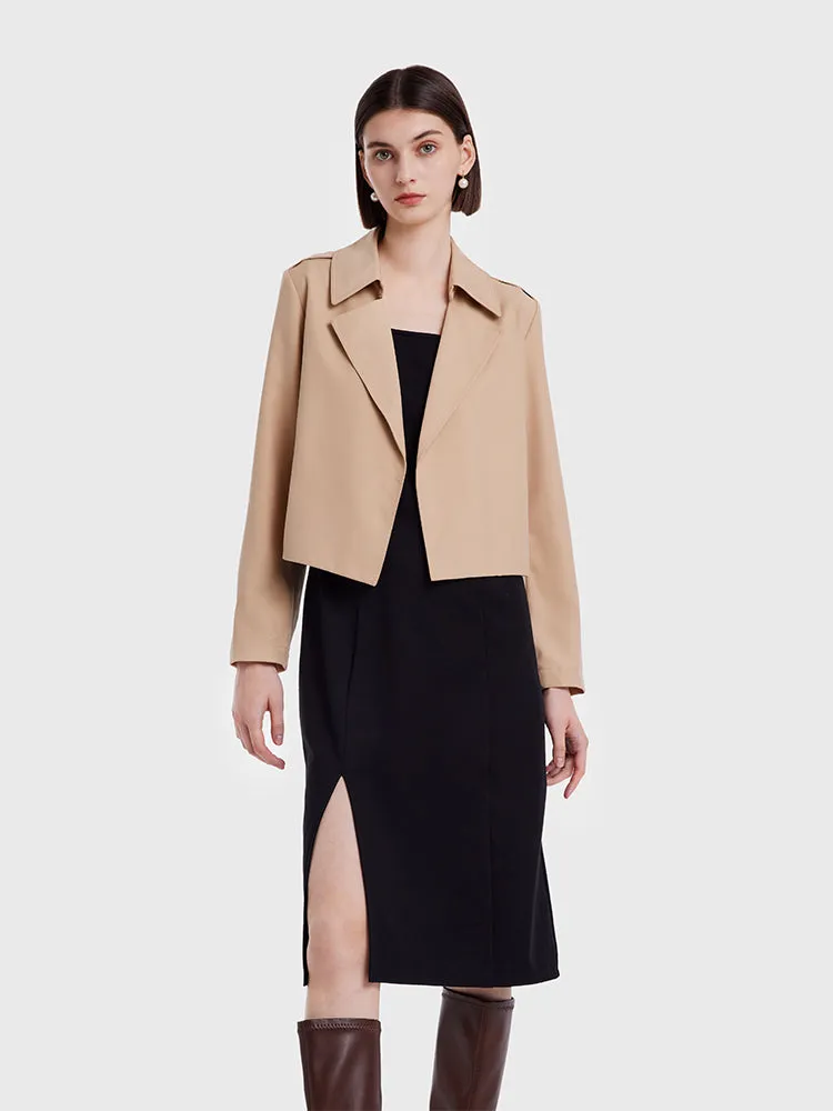 Women Trench Coat And Vest Dress Two-Piece Suit