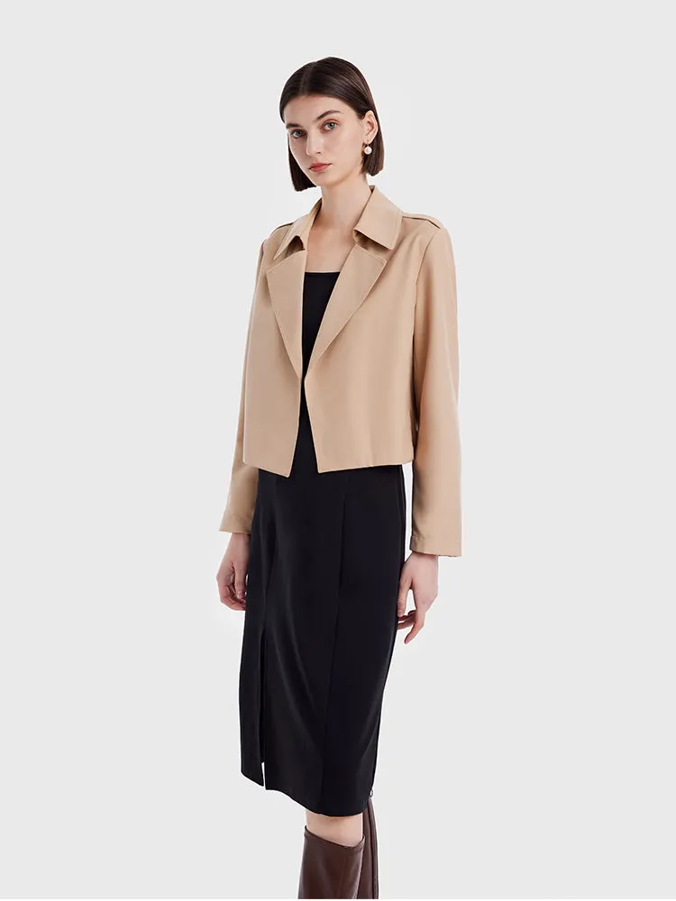 Women Trench Coat And Vest Dress Two-Piece Suit