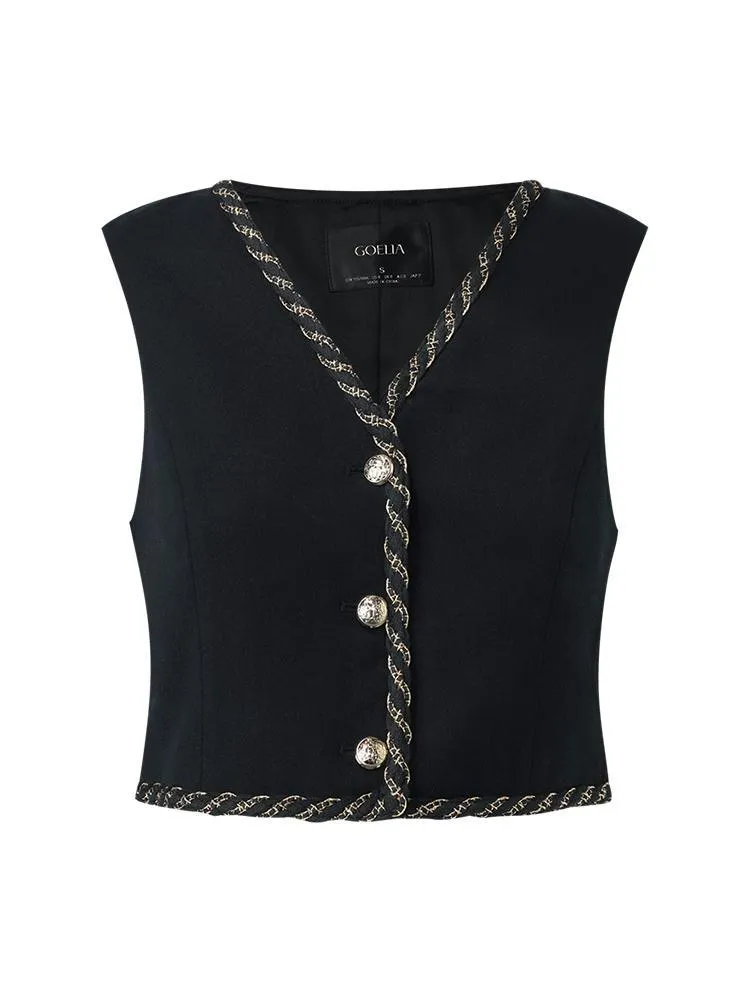 Wool And Cashmere V-Neck Women Vest