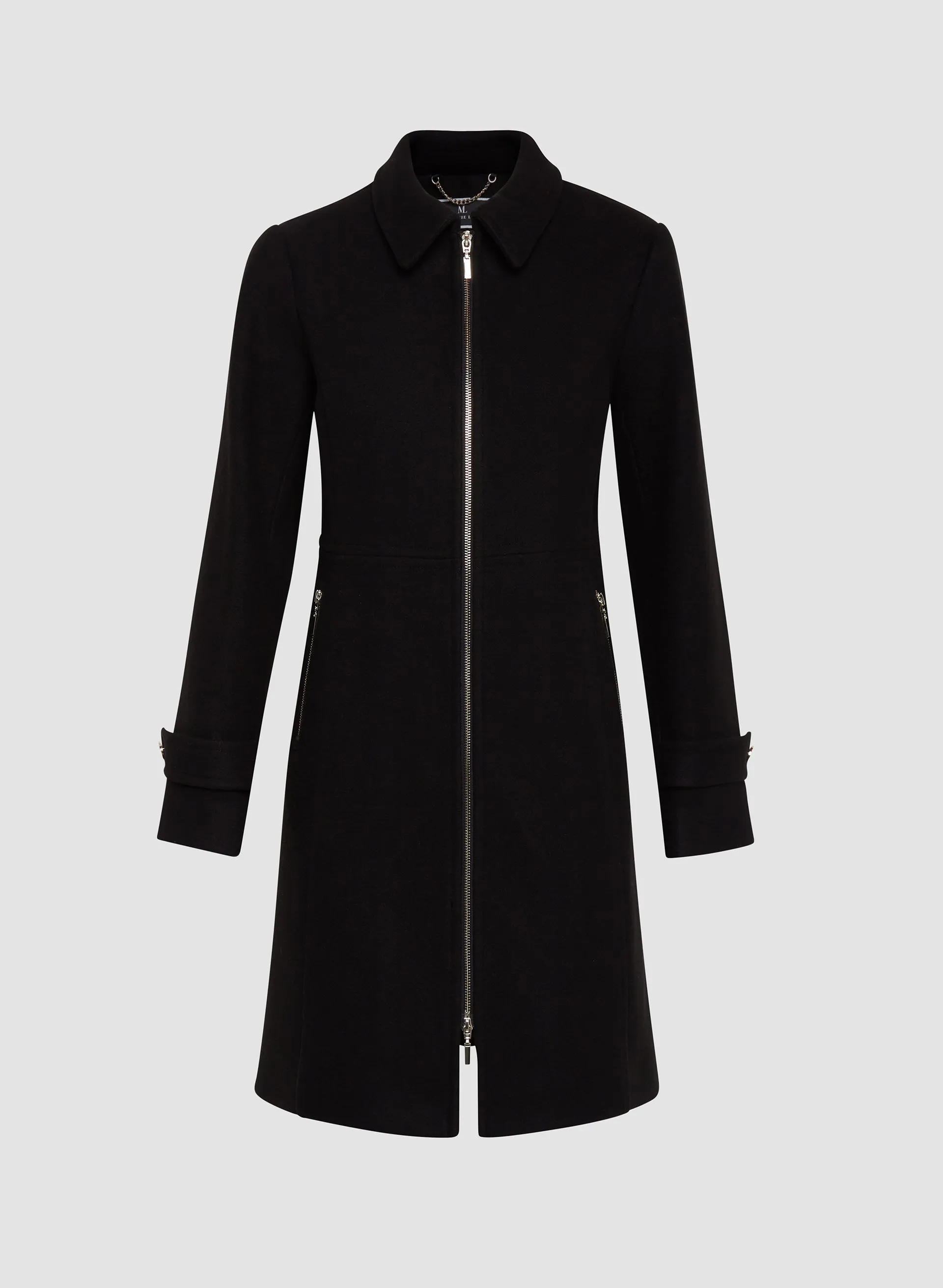 Zip Front Wool Blend Coat